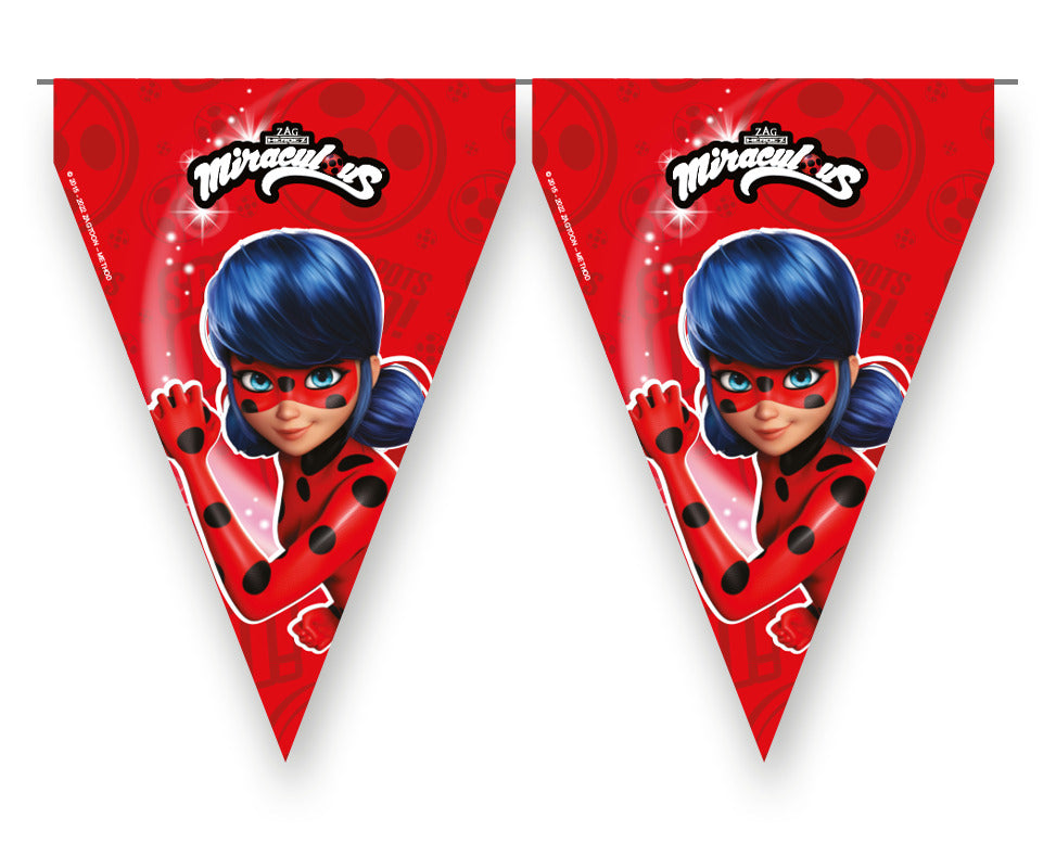Miraculous Ladybug Flag Bunting Banner - Anilas UK