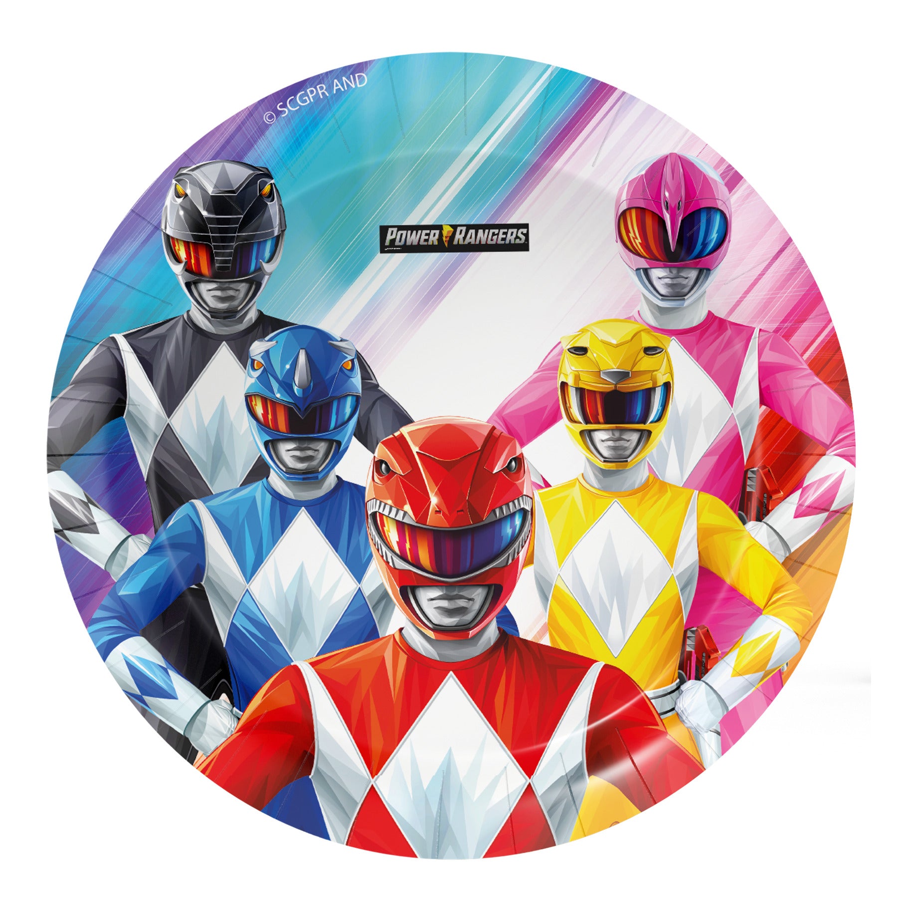 Power Rangers Party Paper Plates - 18cm (Pack of 8) - Anilas UK