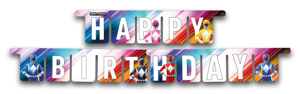 Power Rangers Party "Happy Birthday" Banner - Anilas UK