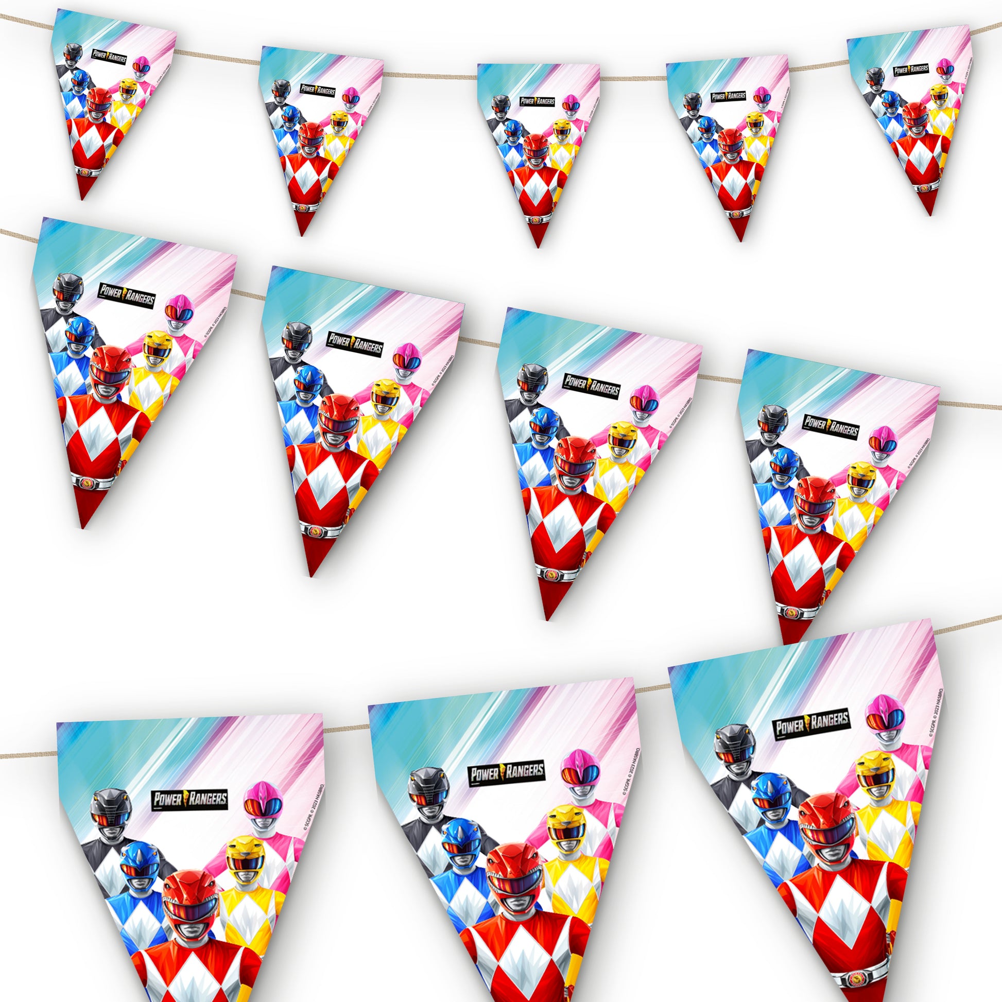 Power Rangers Party Flag Bunting - Anilas UK