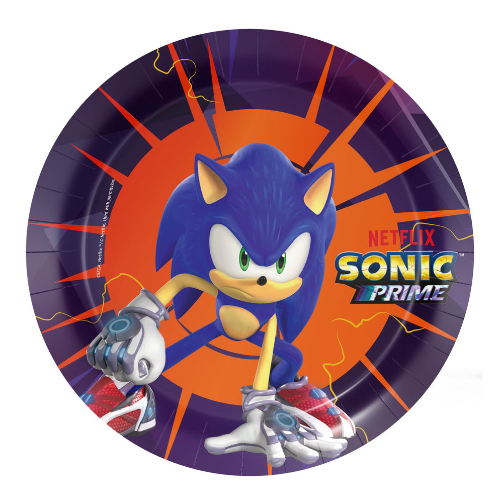 Sonic Prime Paper Plates - 18cm (Pack of 8) - Anilas UK