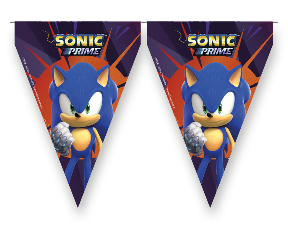 Sonic Prime Birthday Party Flag Bunting Banner - Anilas UK