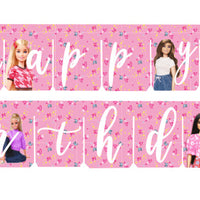 Barbie Party "Happy Birthday" Banner