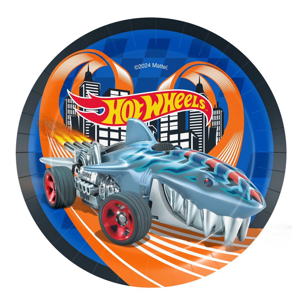 Hot Wheels Party Paper Plates - 18cm (Pack of 8)