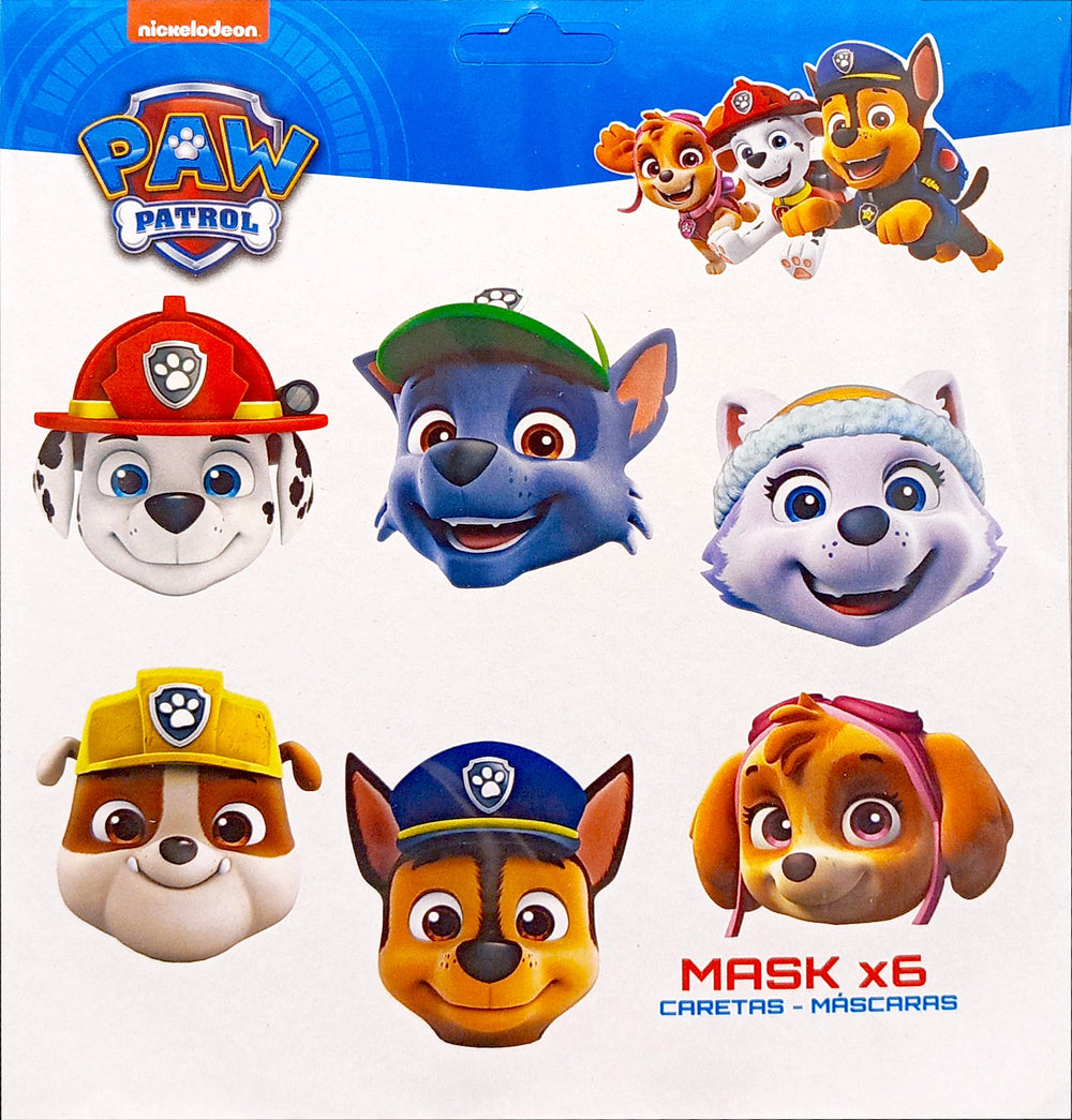 Paw Patrol Kids Party Masks (Pack of 6) - Anilas UK