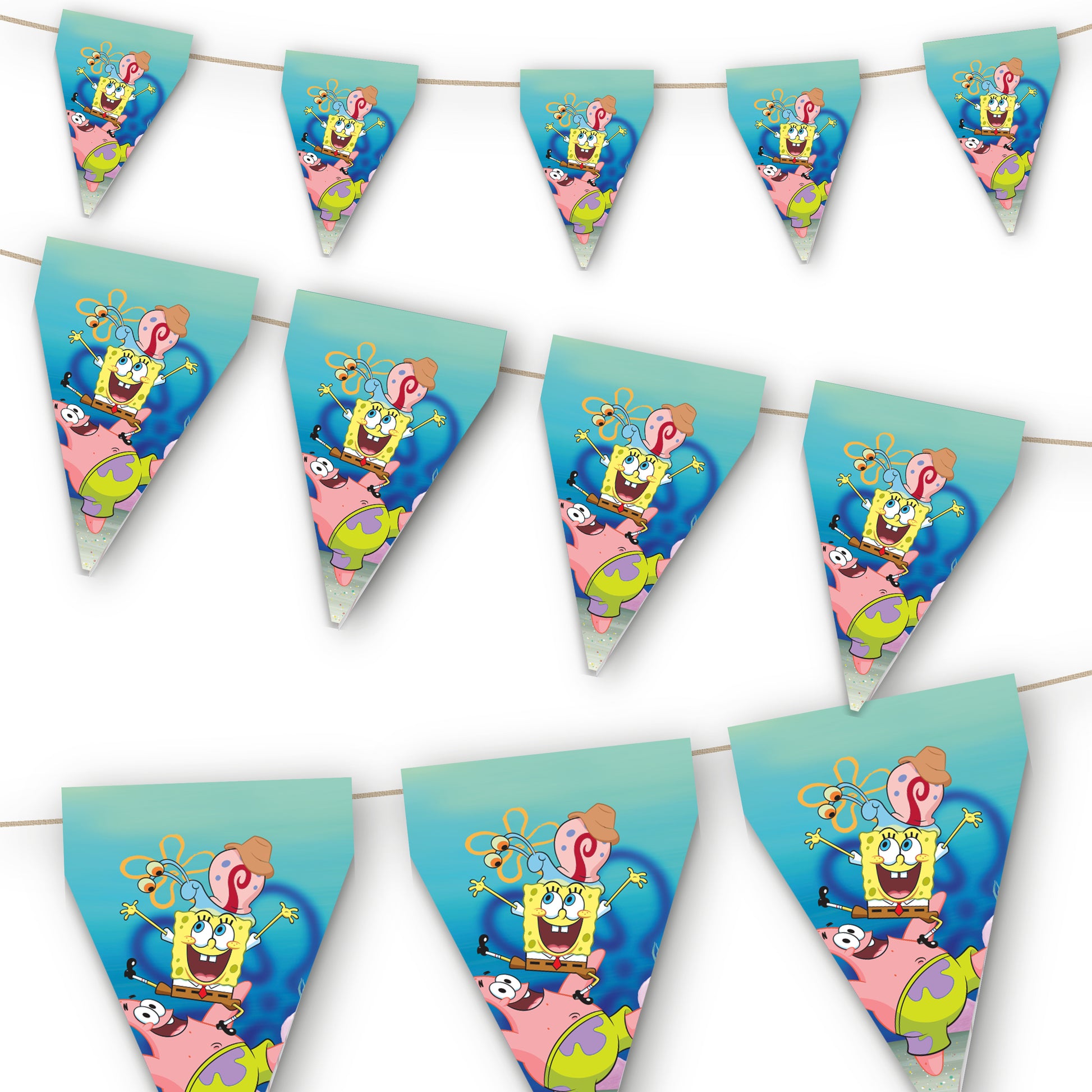 Sponge Bob Party Flag Bunting - Anilas UK