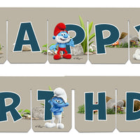 Smurfs Party "Happy Birthday" Banner