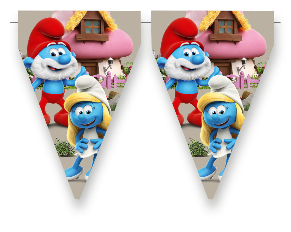 Smurfs Party Flag Bunting - Anilas UK