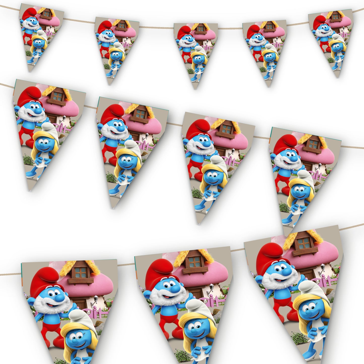 Smurfs Party Flag Bunting - Anilas UK