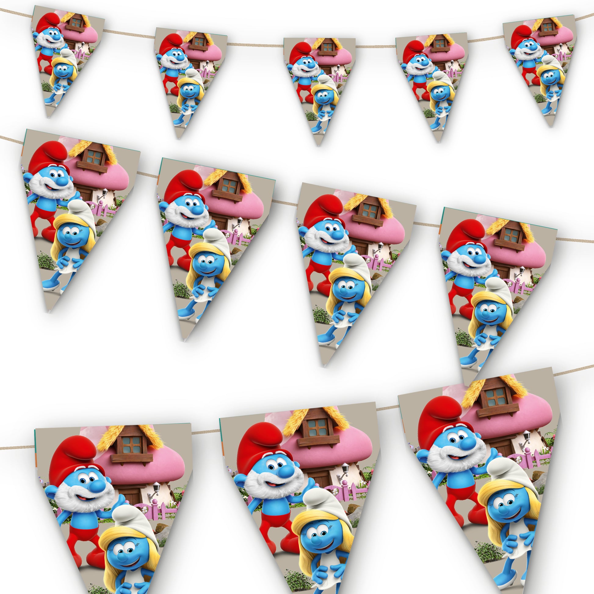 Smurfs Party Flag Bunting - Anilas UK