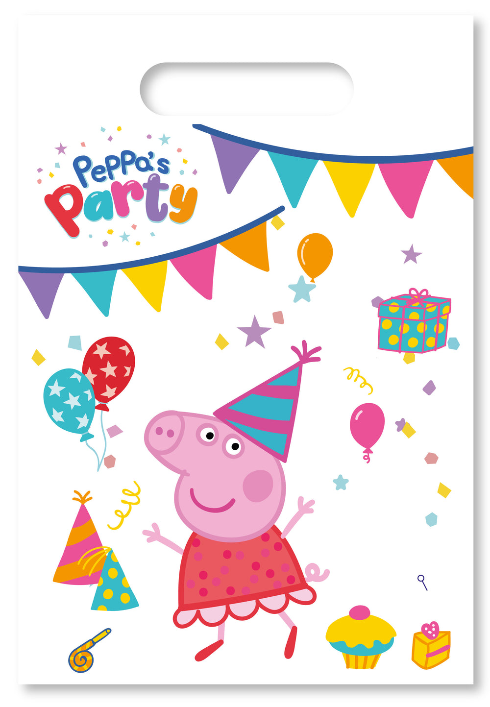 Peppa Plastic Party Loot Bags (pack of 6)