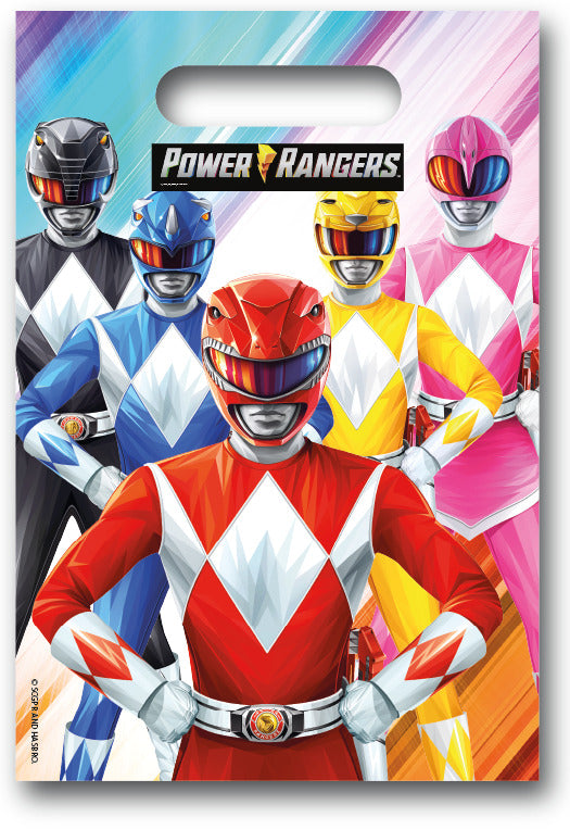 Power Rangers Plastic Party Loot Bags (pack of 6) - Anilas UK