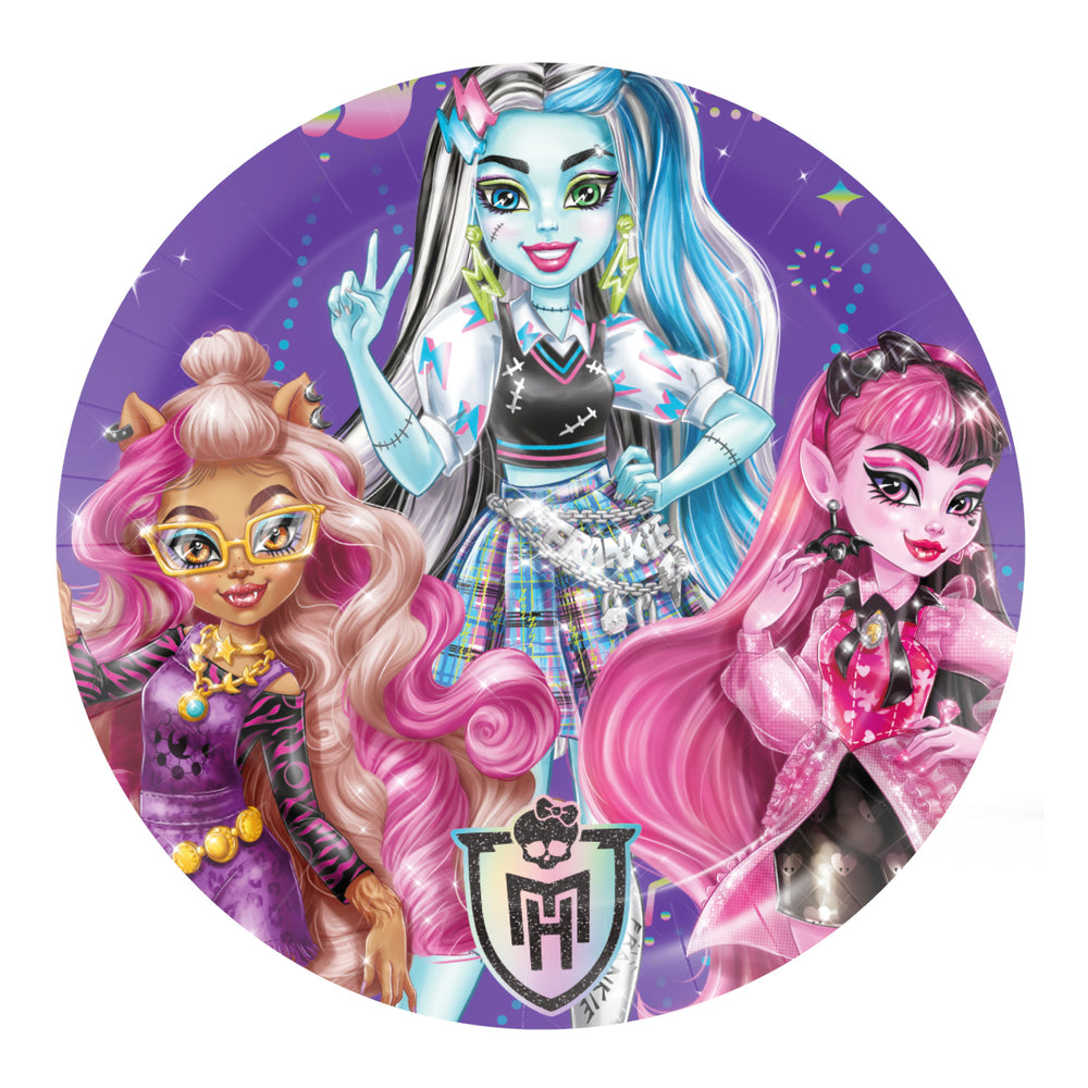 Monster High Party Paper Plates - 18cm (Pack of 8)