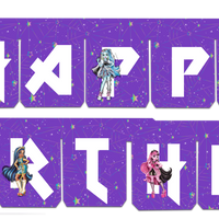Monster High Party "Happy Birthday" Banner - Anilas UK