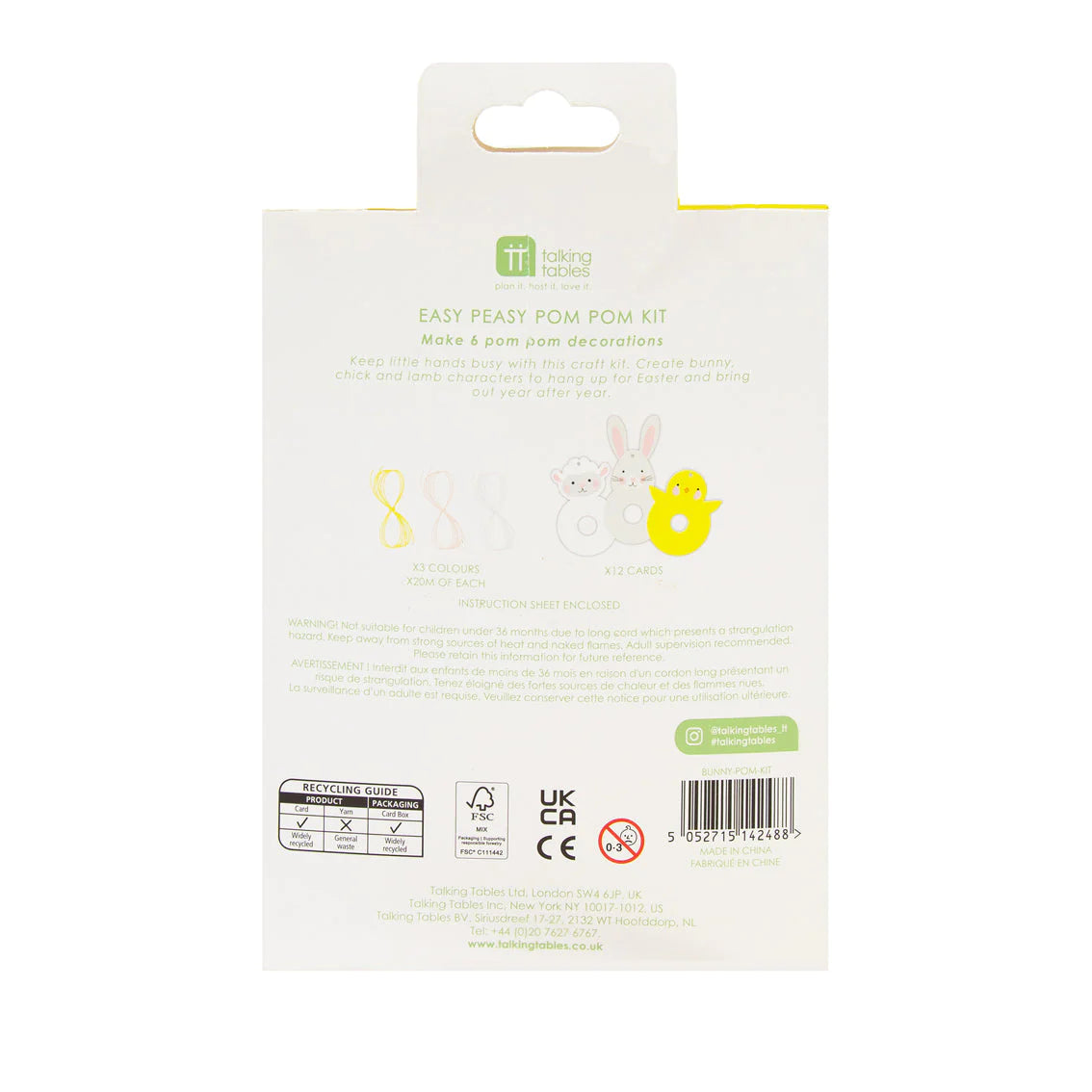 Easter Animals Pom Pom Kit - 6 Pack - Anilas UK