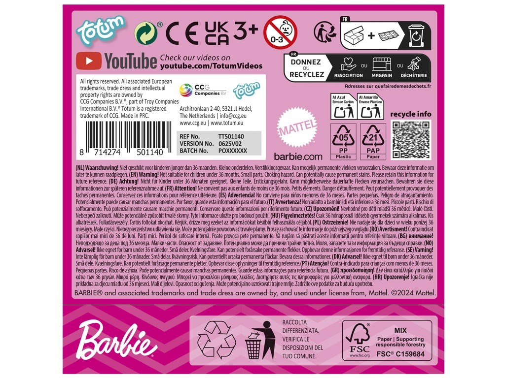 Barbie Self Inking Stamps, Set of 12 - Anilas UK