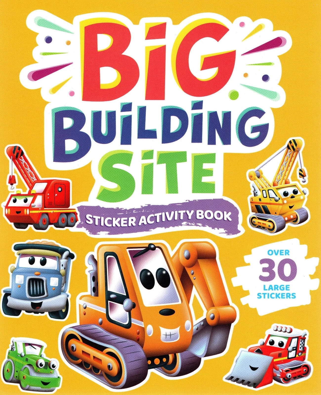 Big Building Site Sticker Activity Book, 21.5 x 26.5 cm, Over 100 Stickers - Anilas UK