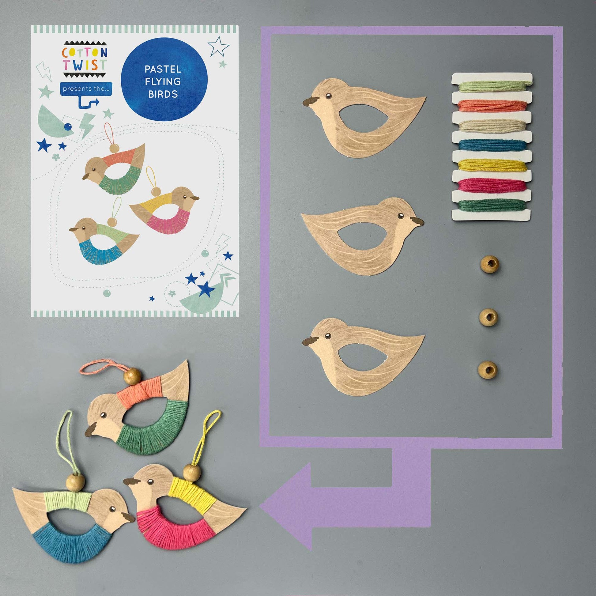 Make Your Own Pastel Flying Bird Decorations - Anilas UK