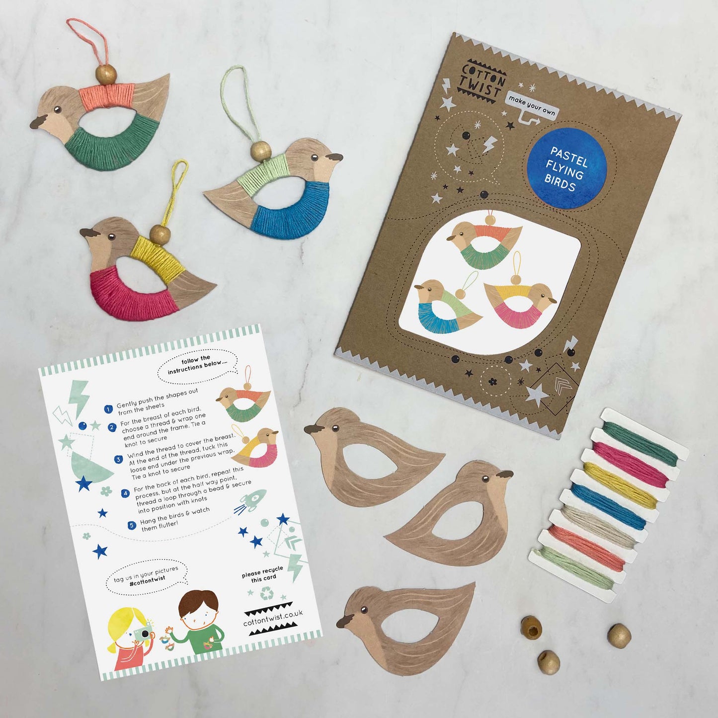 Make Your Own Pastel Flying Bird Decorations - Anilas UK