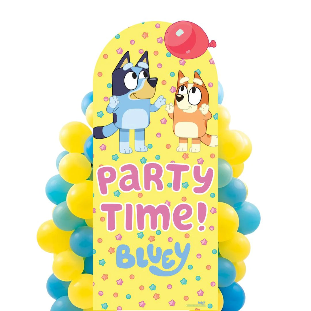 Bluey and Bingo Balloon Party Time Cardboard Cut Out 185cm - Anilas UK
