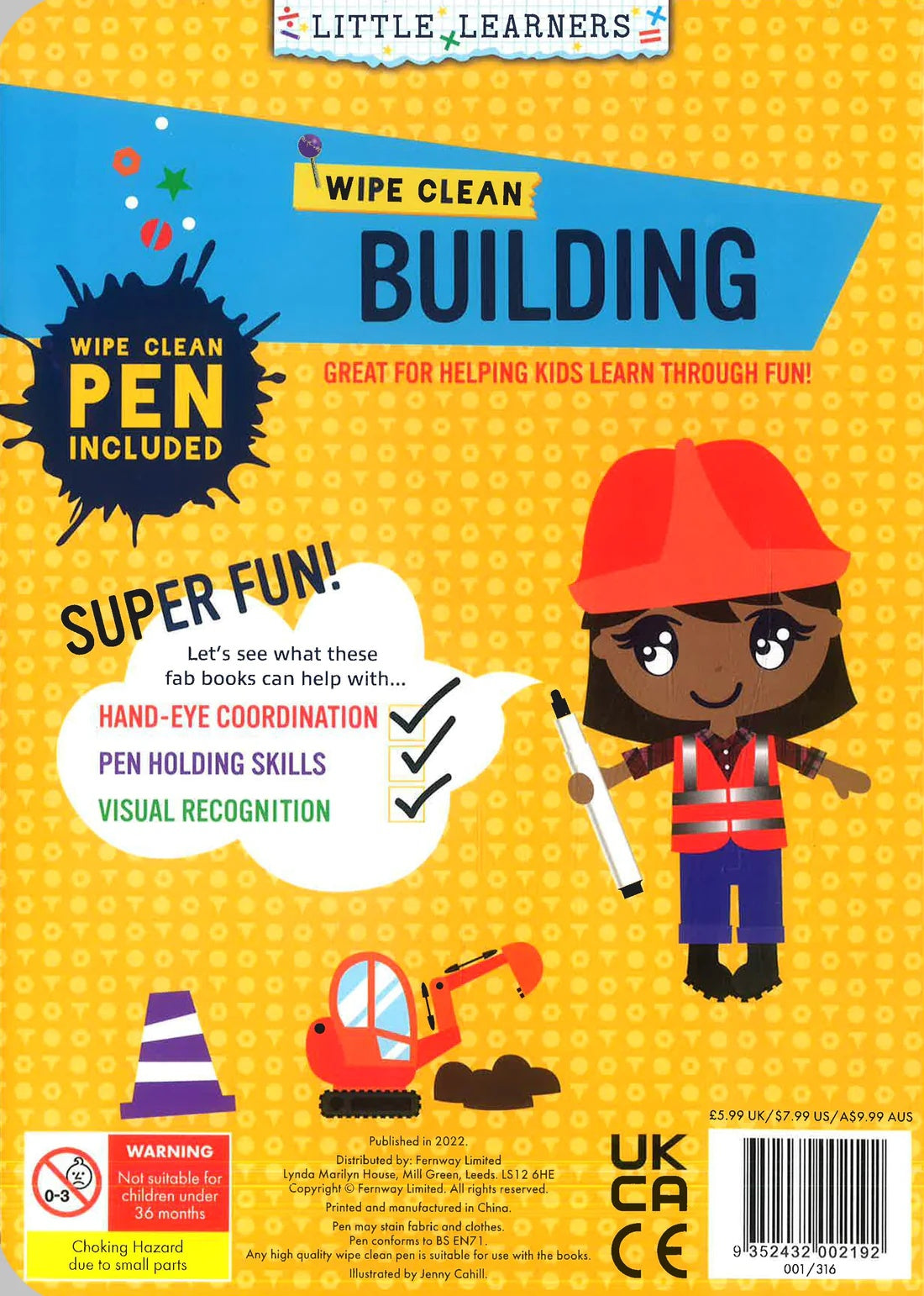 Building Wipe Clean Book with Pen - Anilas UK