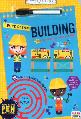 Building Wipe Clean Book with Pen - Anilas UK