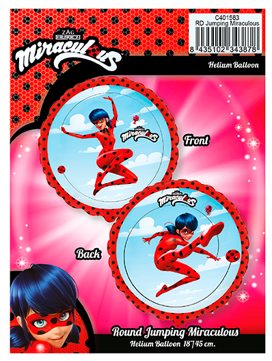 Miraculous Jumping Round Balloon 45 cm - Anilas UK