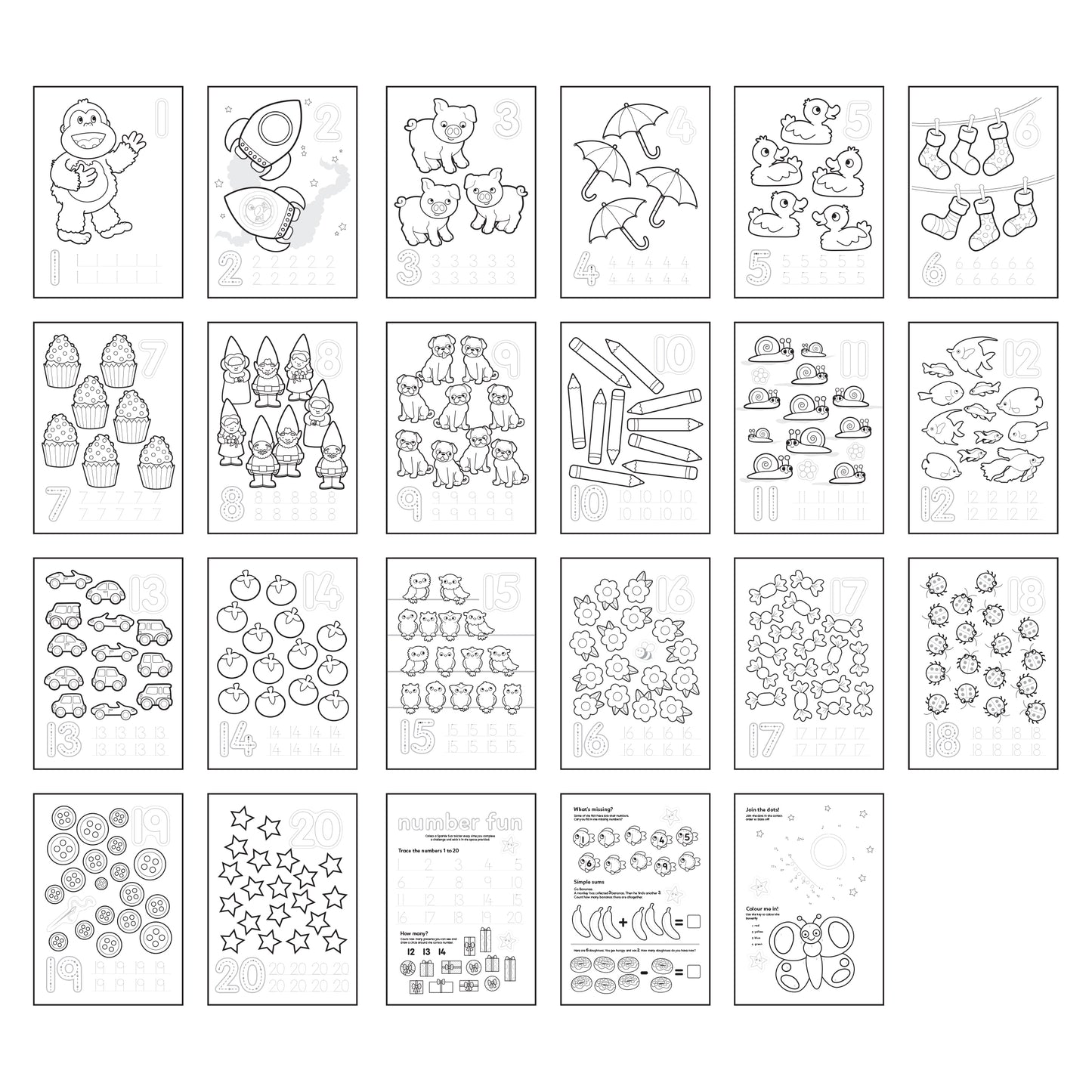 1-20 Colouring Book - Anilas UK