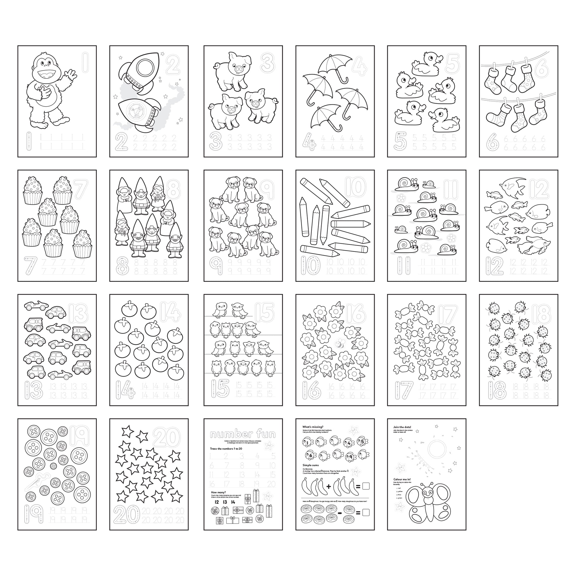 1-20 Colouring Book - Anilas UK