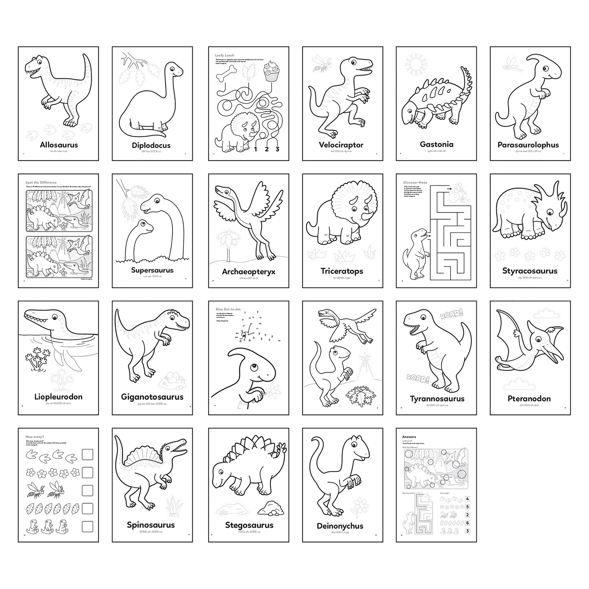 Dinosaurs Colouring Book - Anilas UK