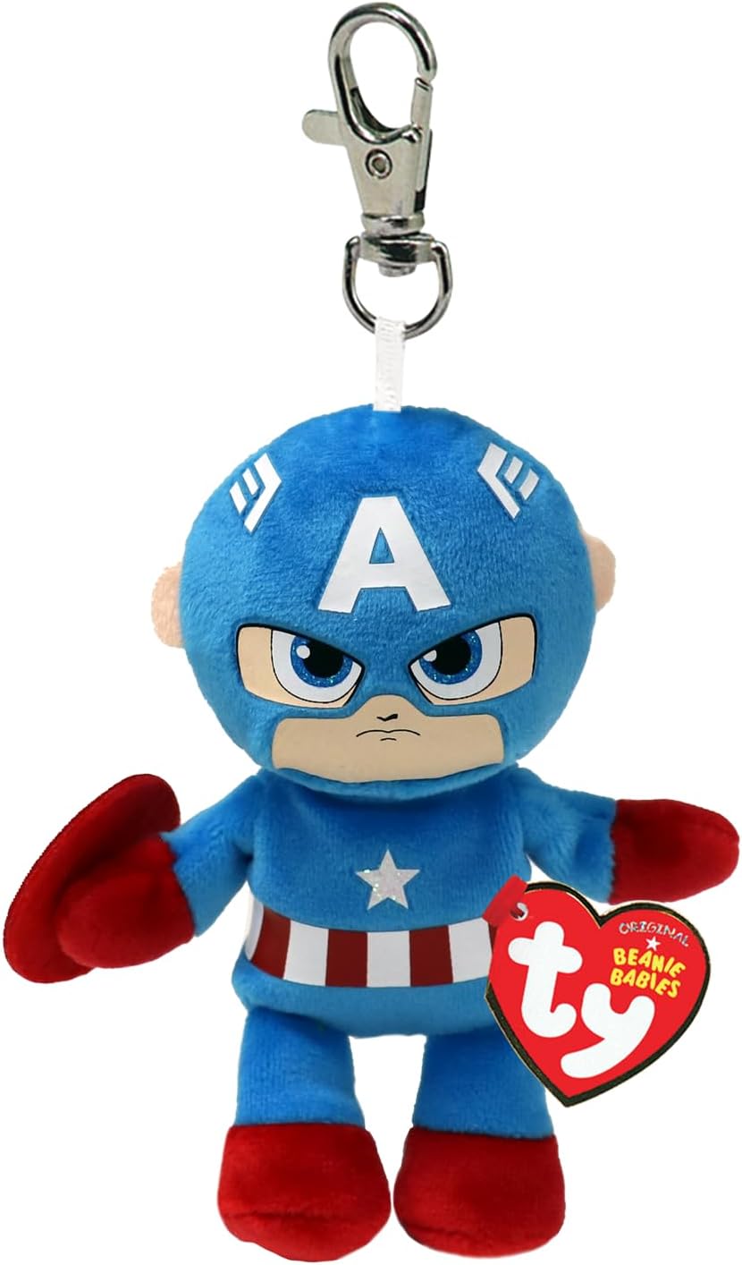 TY Beanie Babies Key Clips Captain America - Anilas UK