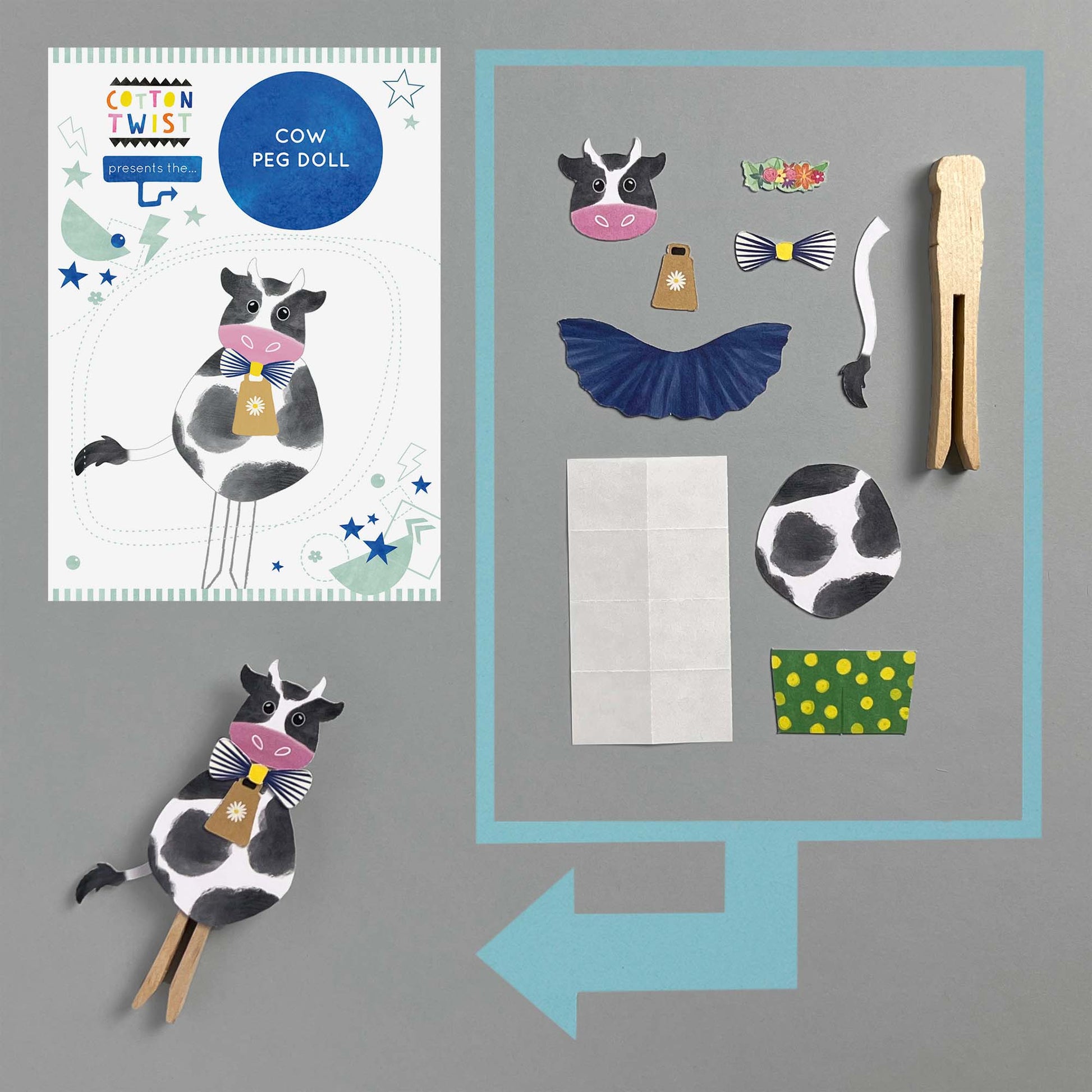 Make Your Own Cow Peg Doll - Anilas UK