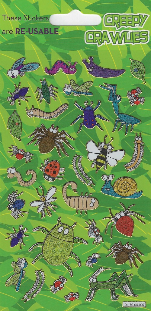 Creepy Crawlies Sparkle Stickers Sheet - Anilas UK