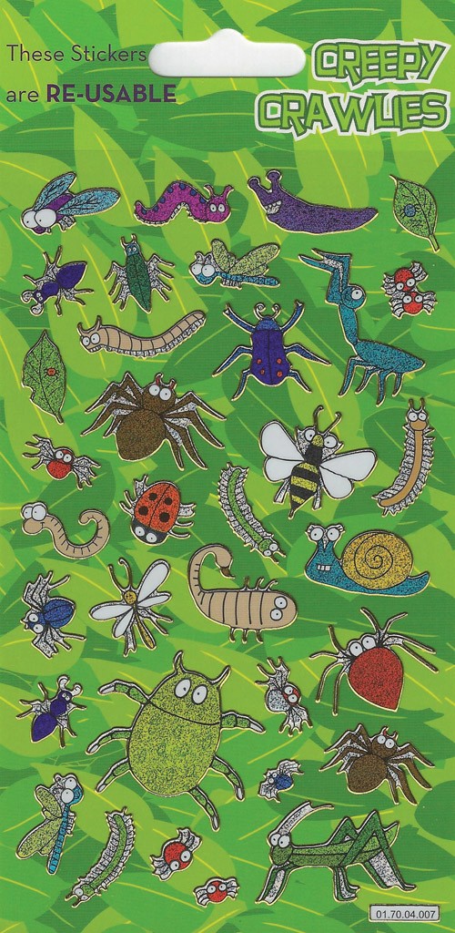 Creepy Crawlies Sparkle Stickers Sheet