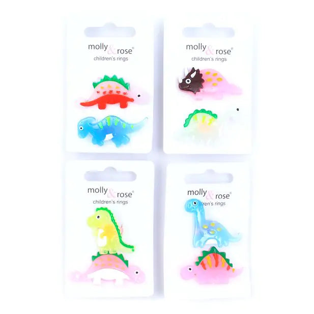 Assorted Childrens Dinosaur Rings (Pack of 2) - Anilas UK