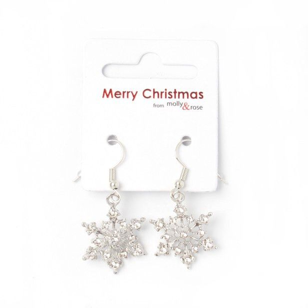 Crystal snowflake dropper earrings - Anilas UK
