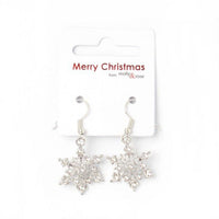 
              Crystal snowflake dropper earrings
            