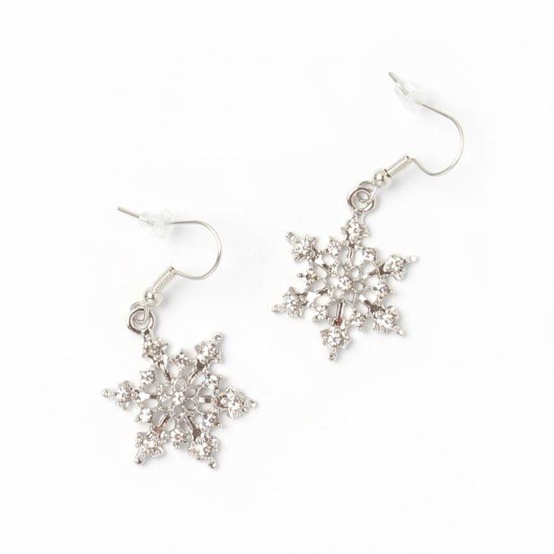 Crystal snowflake dropper earrings - Anilas UK
