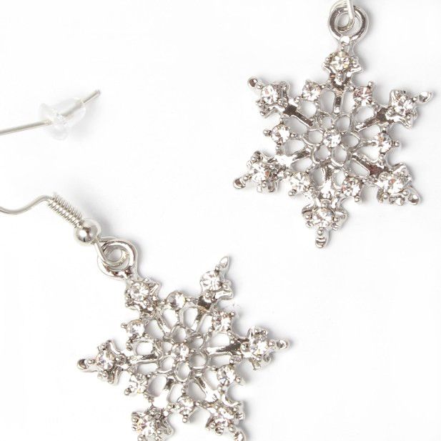 Crystal snowflake dropper earrings - Anilas UK