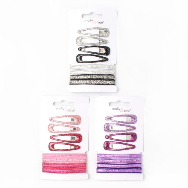 Card of 4 Glitter sleepies and 4 Elastics - Anilas UK