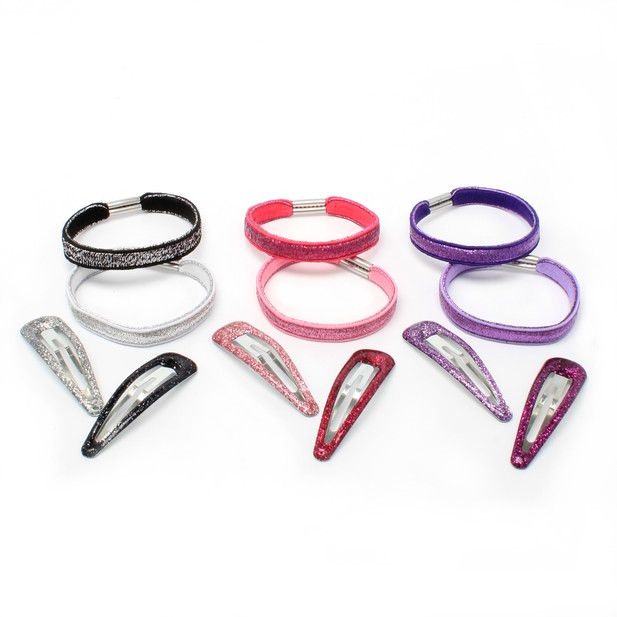 Card of 4 Glitter sleepies and 4 Elastics - Anilas UK