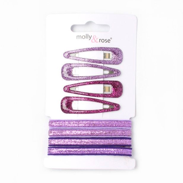 Card of 4 Glitter sleepies and 4 Elastics - Anilas UK