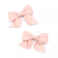 Pair of Rose Pink Bow Hair Clip 4.5cm - Anilas UK