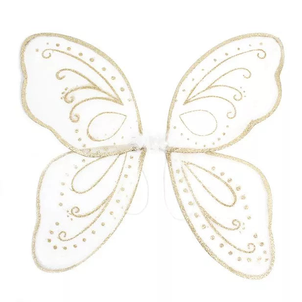 Large White Fairy Wings With Gold Glitter - Anilas UK