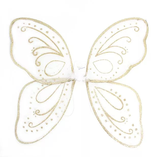 Large White Fairy Wings With Gold Glitter - Anilas UK