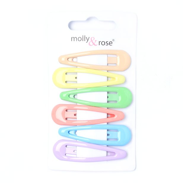 Premium Pastel Colour Hair Bendies Snap Clips Sleepies Hair Accessories -5cm (Pack of 6) - Anilas UK