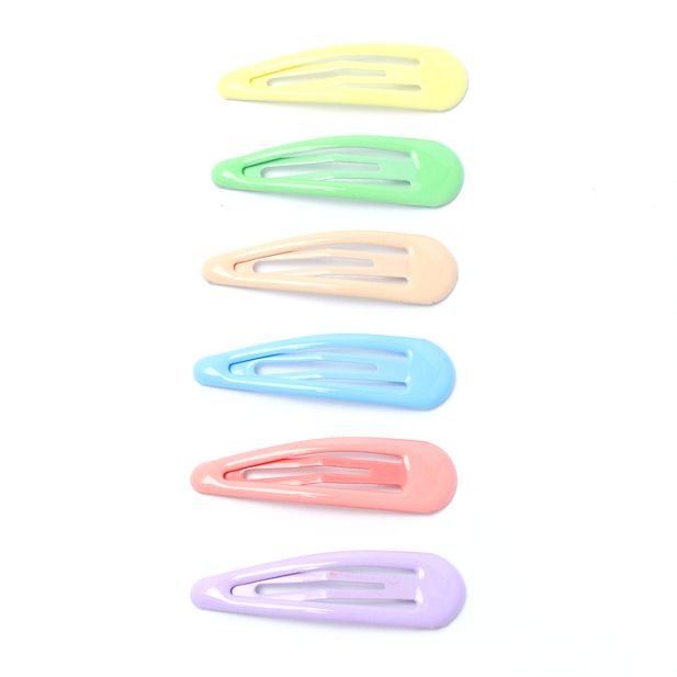 Premium Pastel Colour Hair Bendies Snap Clips Sleepies Hair Accessories -5cm (Pack of 6) - Anilas UK