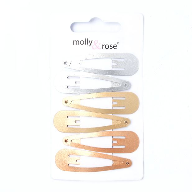Metallic Hair Bendies Snap Clips Sleepies Hair Accessories -5cm (Pack of 6) - Anilas UK