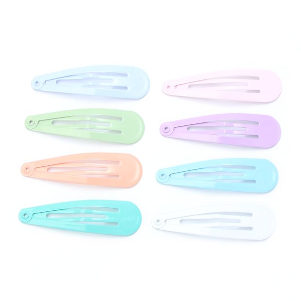 Pastel Coated Metal Hair Bendies Snap Clips Sleepies Hair Accessories -5cm (Pack of 6) - Anilas UK