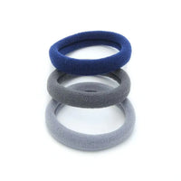Navy Blue and Grey Jersey Endless Snag Free Hair Bobbles (Pack of 6) - Anilas UK